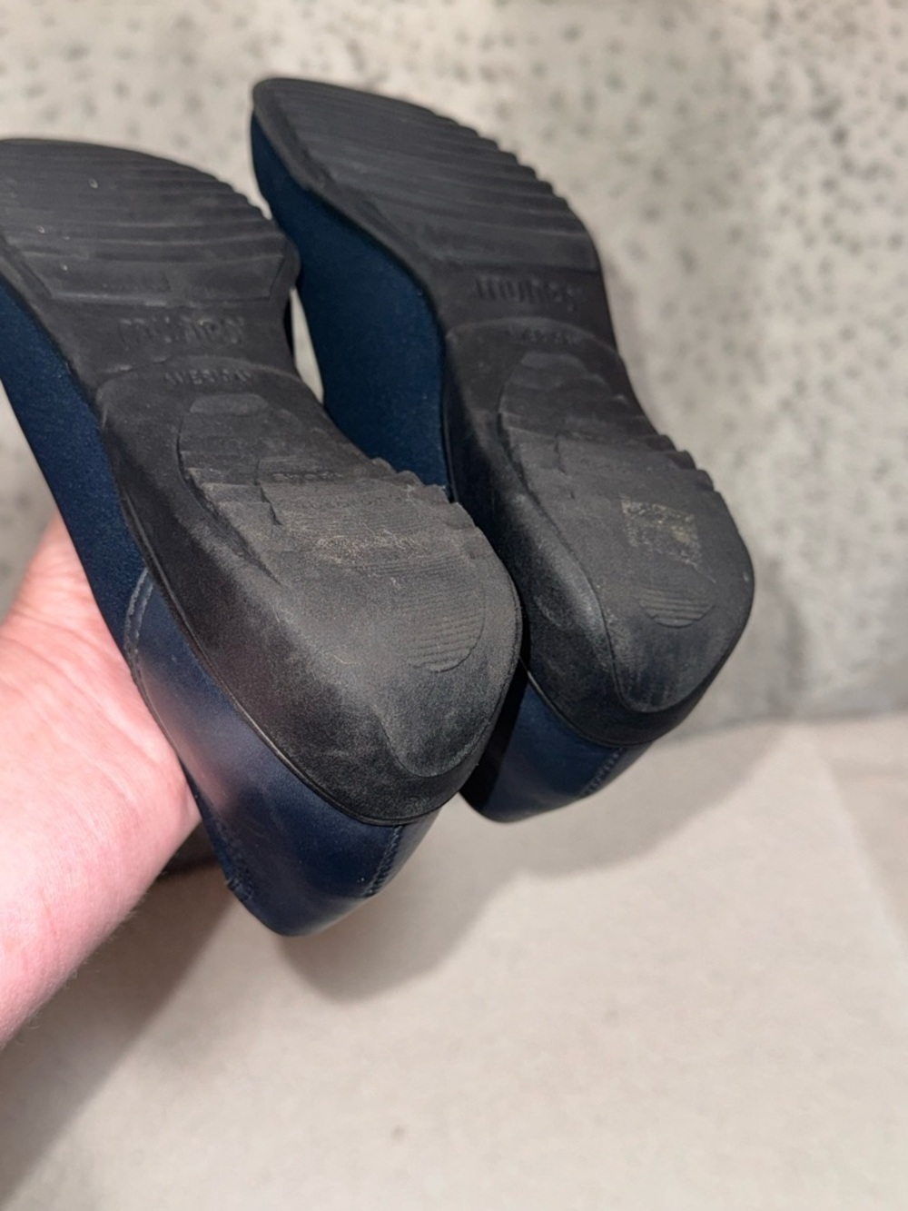 Munro Traveler Navy Blue Stretch Fabric Slip On Comfort Flats Shoes Size 7 M - Picture 11 of 12
